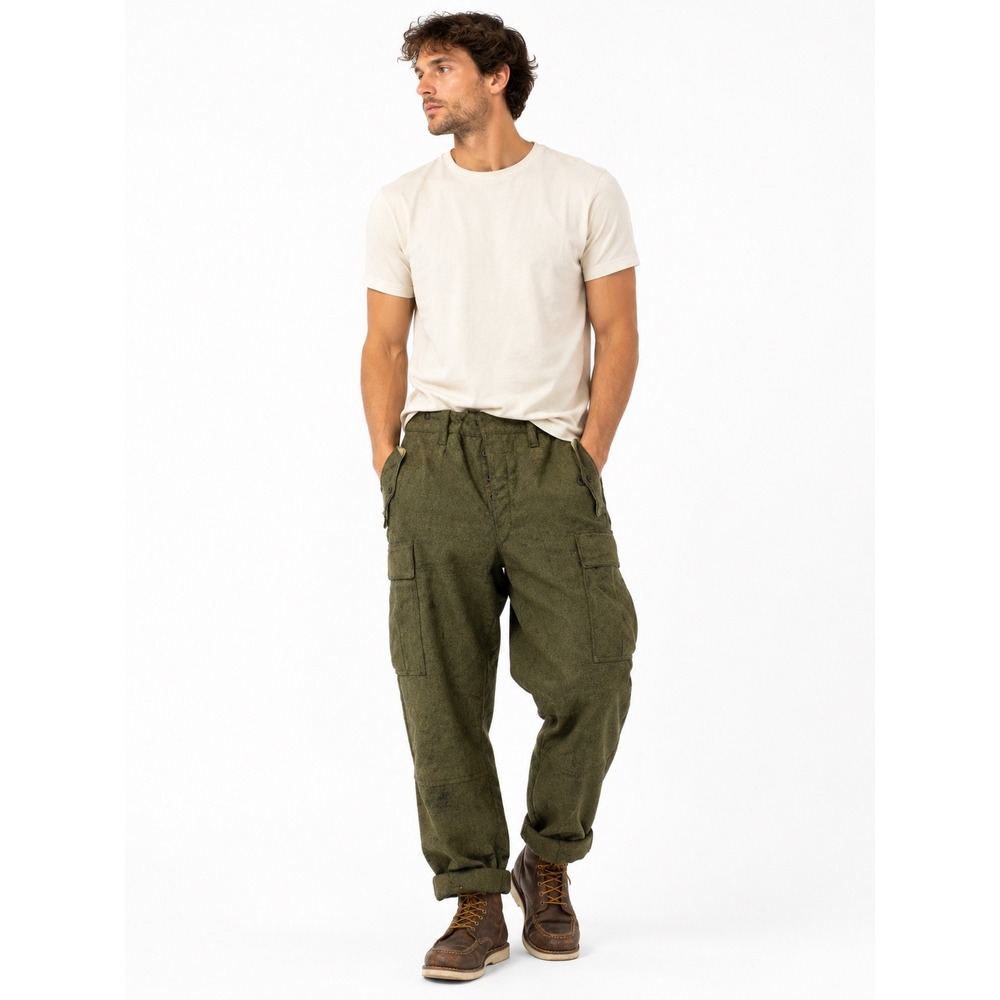 Vintage West German Military Cargo Pants Mens 36 Olive Wool Surplus Gorpcore